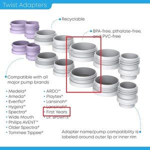 6 (Six) New Kiinde Direct Pump Adapters for The First Years